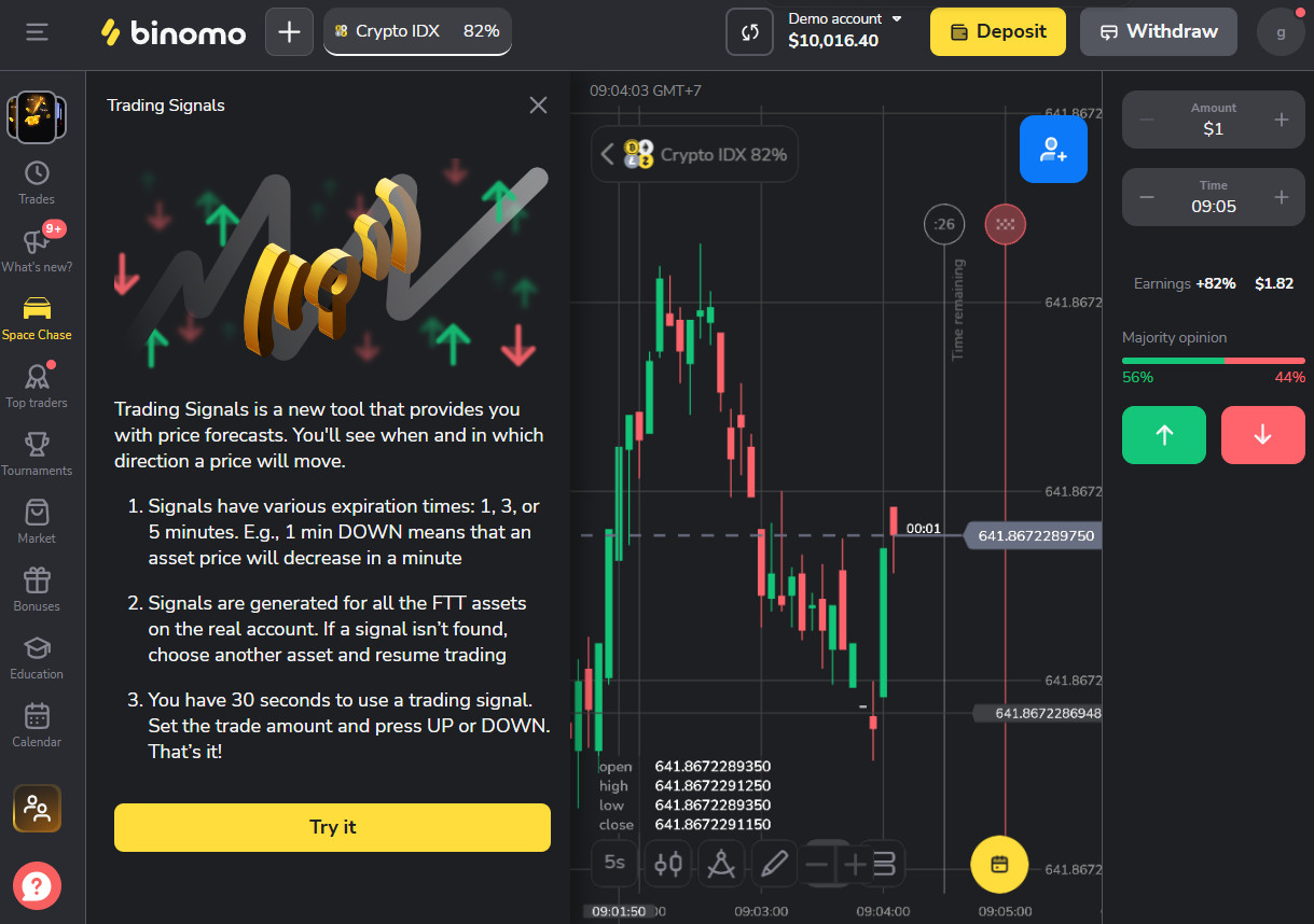 what is demo account in binomo, how to make deposit in binomo