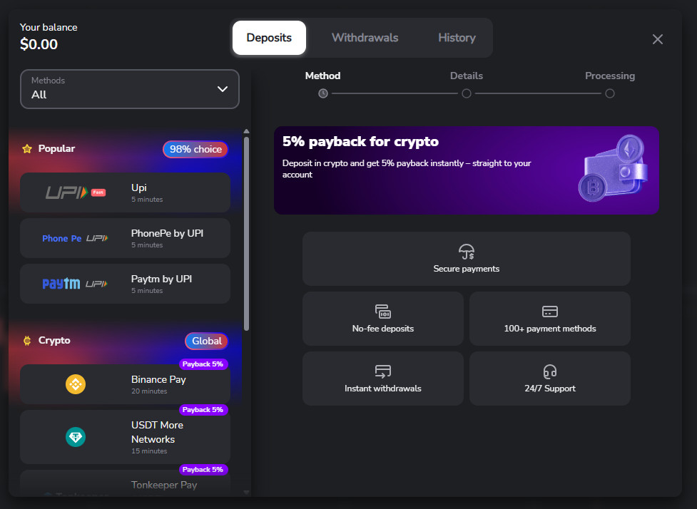 how to deposit money in binomo through paytm