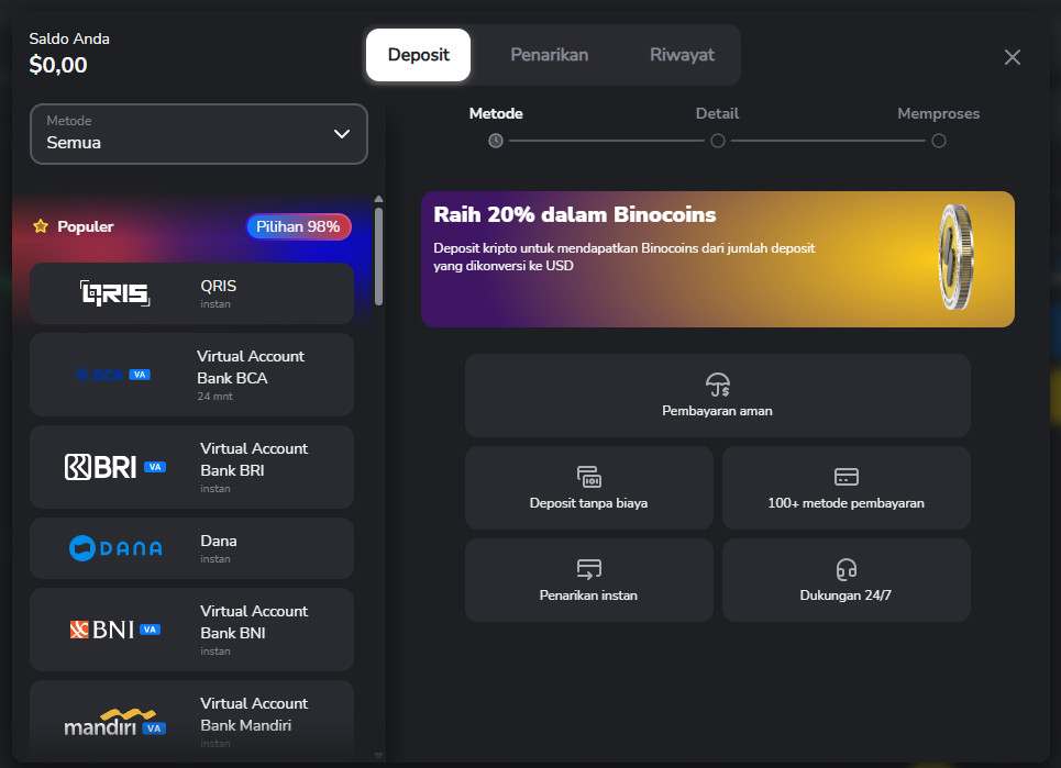 how to deposit money in binomo through paytm